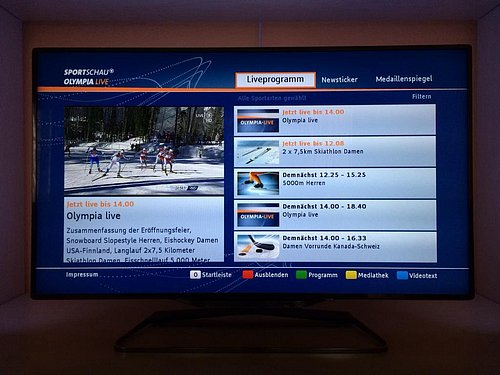 Ukázka z aplikace Olympia, kterou nabízejí společně ARD a ZDF. Zdroj: @KRDigital (Twitter)