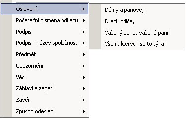 Vložit automatický text