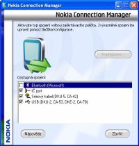 Nokia PC Suite - správa spojení