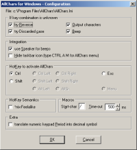 AllChars - konfgurace