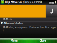 Český text odeslaný z QIPu