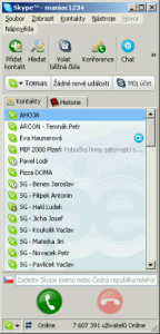 Skype - hlavní okno