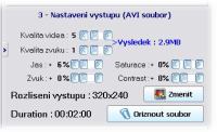 PocketDivXEncoder - nastavení výstupu