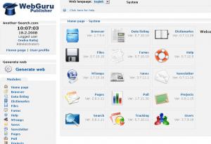 WebGuru Publisher CMS - Domovsk� str�nka administrace