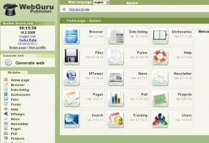 WebGuru Publisher CMS - Domovsk� str�nka administrace