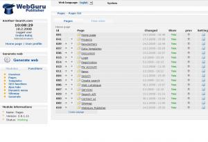 WebGuru Publisher CMS - Seznam str�nek