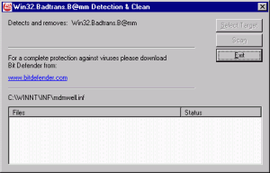 Win32.Badtrans.B@mm - cleaner