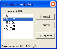 JRE plugin switcher