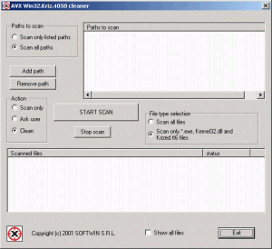 W32.Kriz.4050 - cleaner