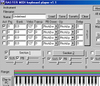Raster MIDI keyboard player