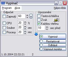 Vyp�na� 2.0 po spu�t�n�