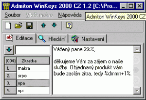 Admiton WinKeys 2002 CZ