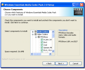 Windows Essentials Codec Pack