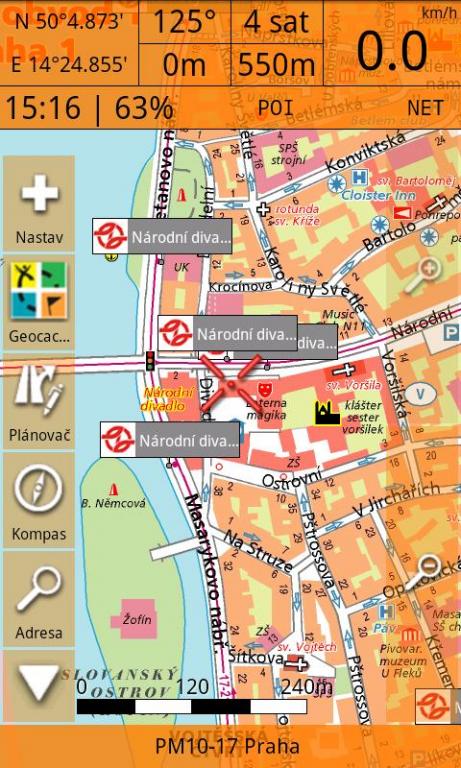 Android aplikace - mapa