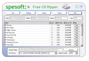Spesof Free CD Ripper 4.2