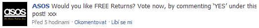 Otázka na Facebooku ASOS