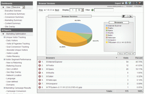 Google Analytics - Browser Version
