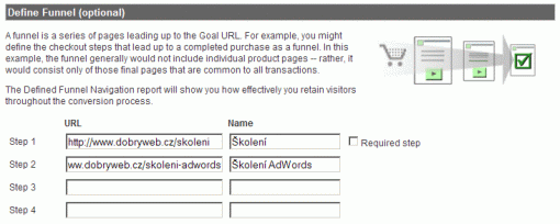 Google Analytics - Define Funnel