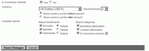 Google Analytics - E-Commerce Website