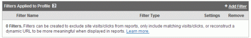 Google Analytics - Add Filter