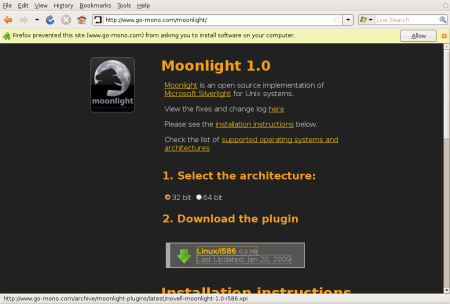 Instalace Moonlight