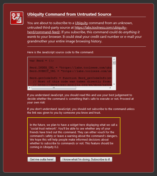 Instalace příkazu pro Ubiquity