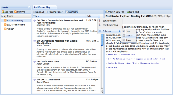 Ext JS reader
