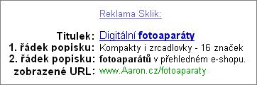 Sklik - popis inzerátu