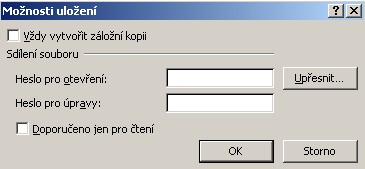 Možnosti uložení