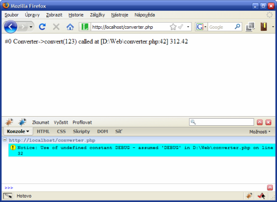 Spolupráce Nette\Debug a Firefoxu
