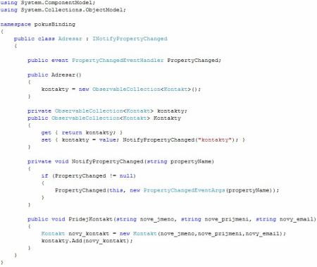 Interface InotifyPropertyChanged