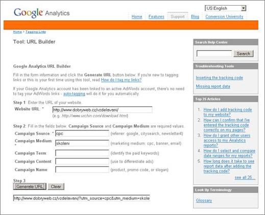 Generátor cílových adres pro Google analytics Sklik - generátor cílových adres pro Google analytics