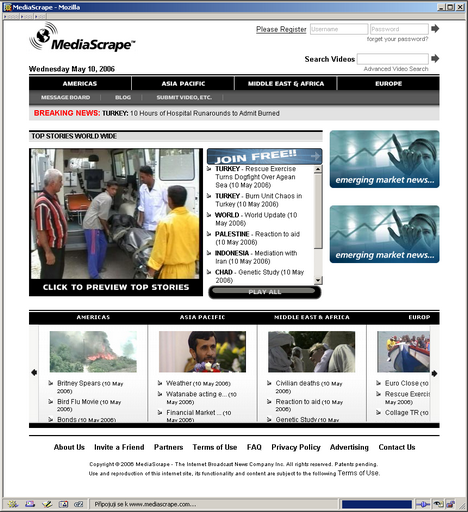 MediaScrape home page