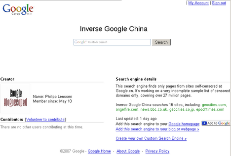 Inverse Google China