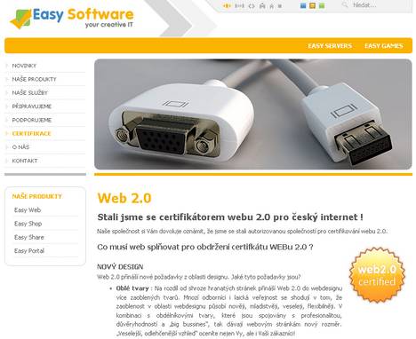 EasySoftware jako Web 2.0 certifikátor