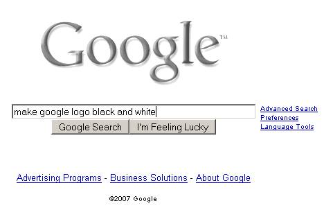 Make Google logo black and white