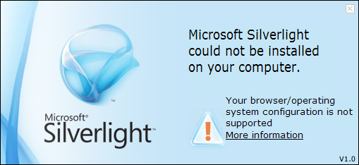 MS Silverlight nepodporuje