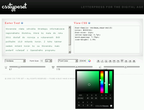 CSS Type Set