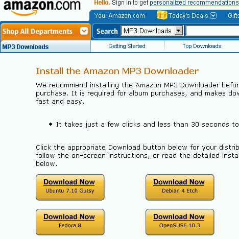 Amazom.com MP3 Downloader pro Linux