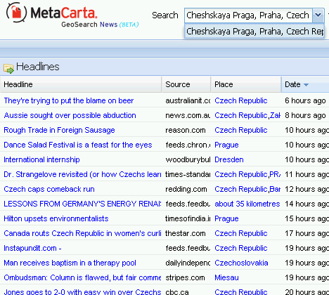MetaCarta - detail