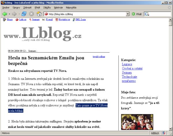 Ivo Lukačovič na IL Blogu napadl Novu z neobjektivnosti jejího zpravodajství
