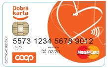 Předplacená karta Dobrá karta COOP od ČSOB.