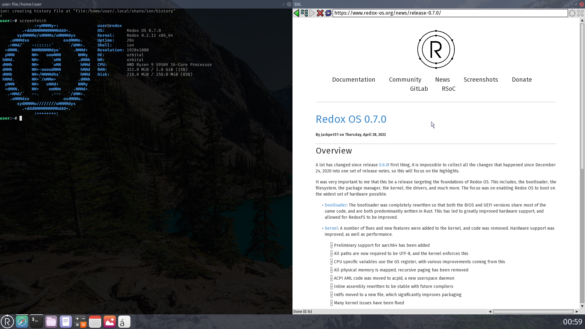 Redox OS 0.7.0