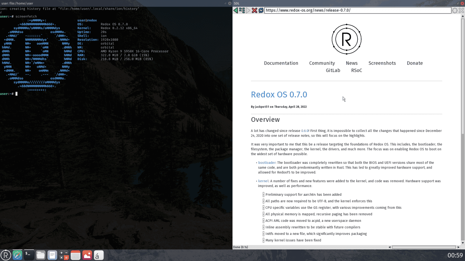Redox OS 0.7.0