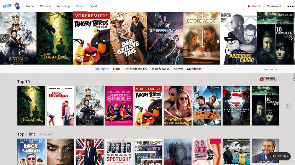 Swisscom TV Air - videotéka