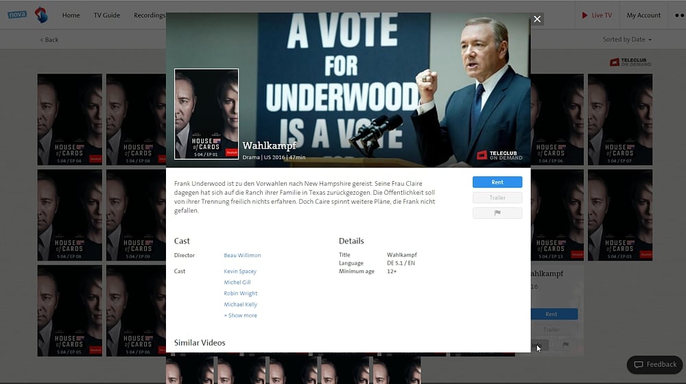 Swisscom TV Air - videotéka