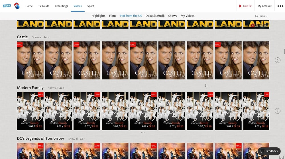 Swisscom TV Air - videotéka