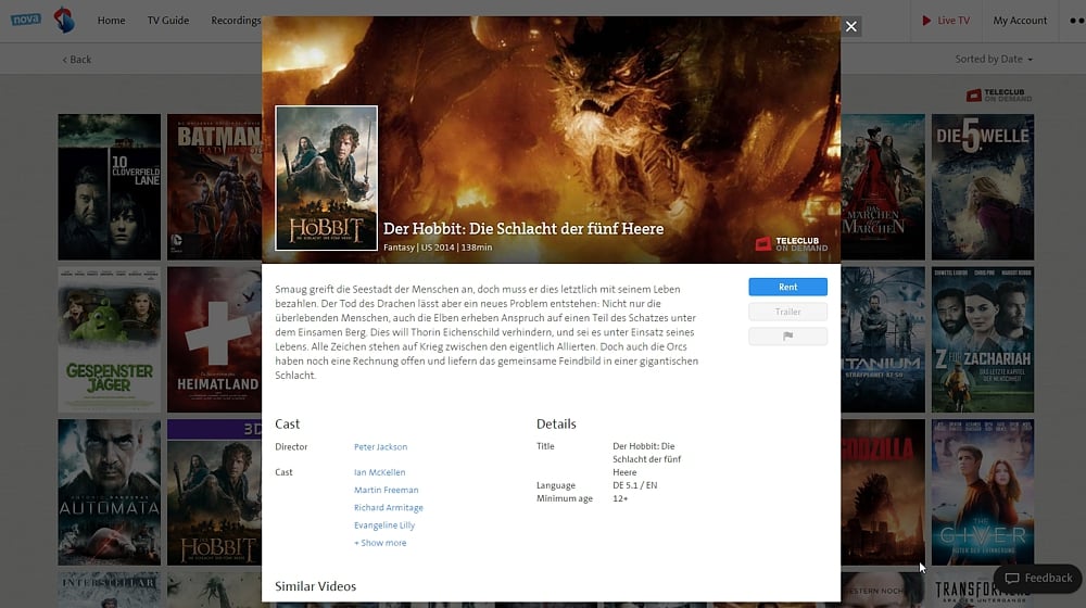 Swisscom TV Air - videotéka
