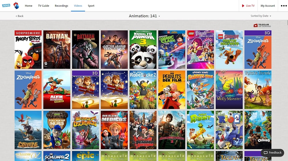 Swisscom TV Air - videotéka
