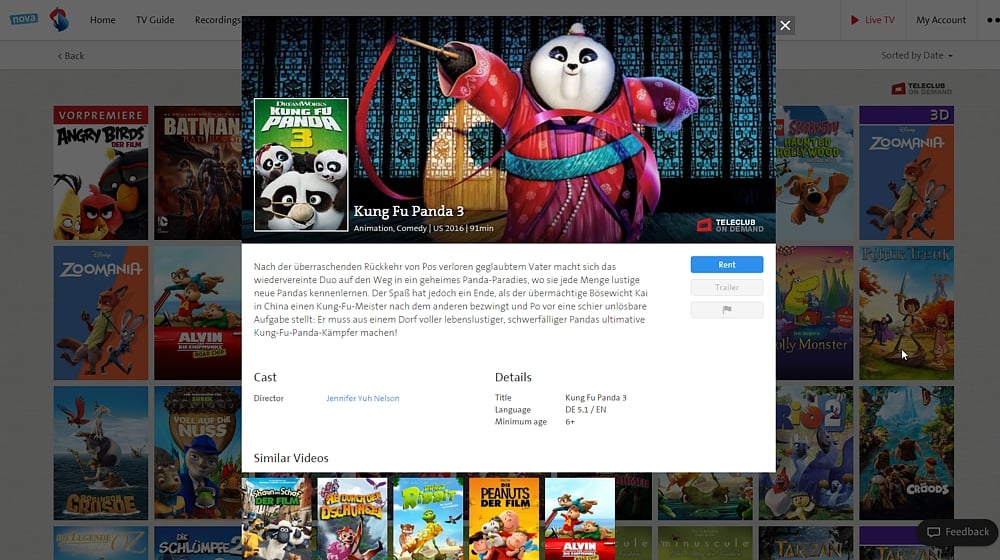 Swisscom TV Air - videotéka